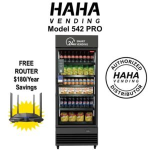 HAHA AI Vending Machine Pro (US 542CT) Smart Cooler – Tap, Grab & Go™ Cashless Vending Machine